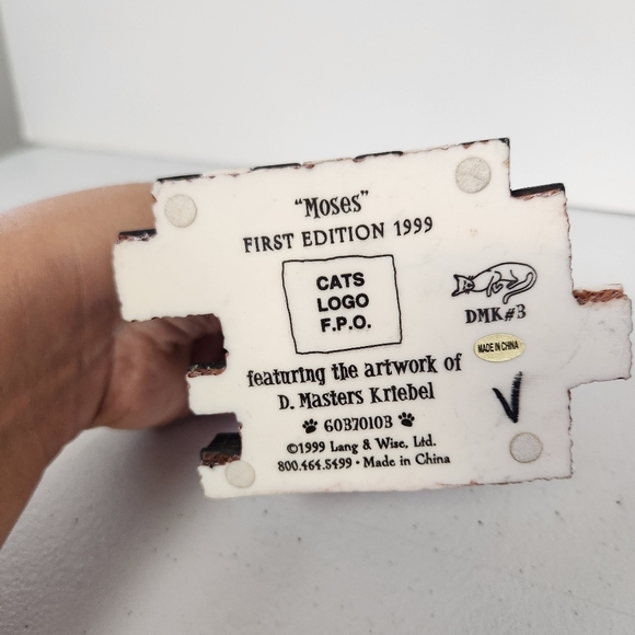 Lang and Wise Moses First Edition D. Masters Kriebel 1999 Resin Cat Figurine - Picture 5 of 6